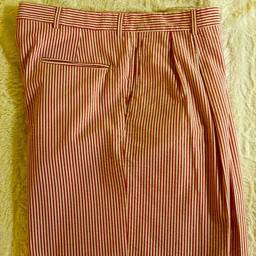Men’s Red Seeesucker Summer Shorts